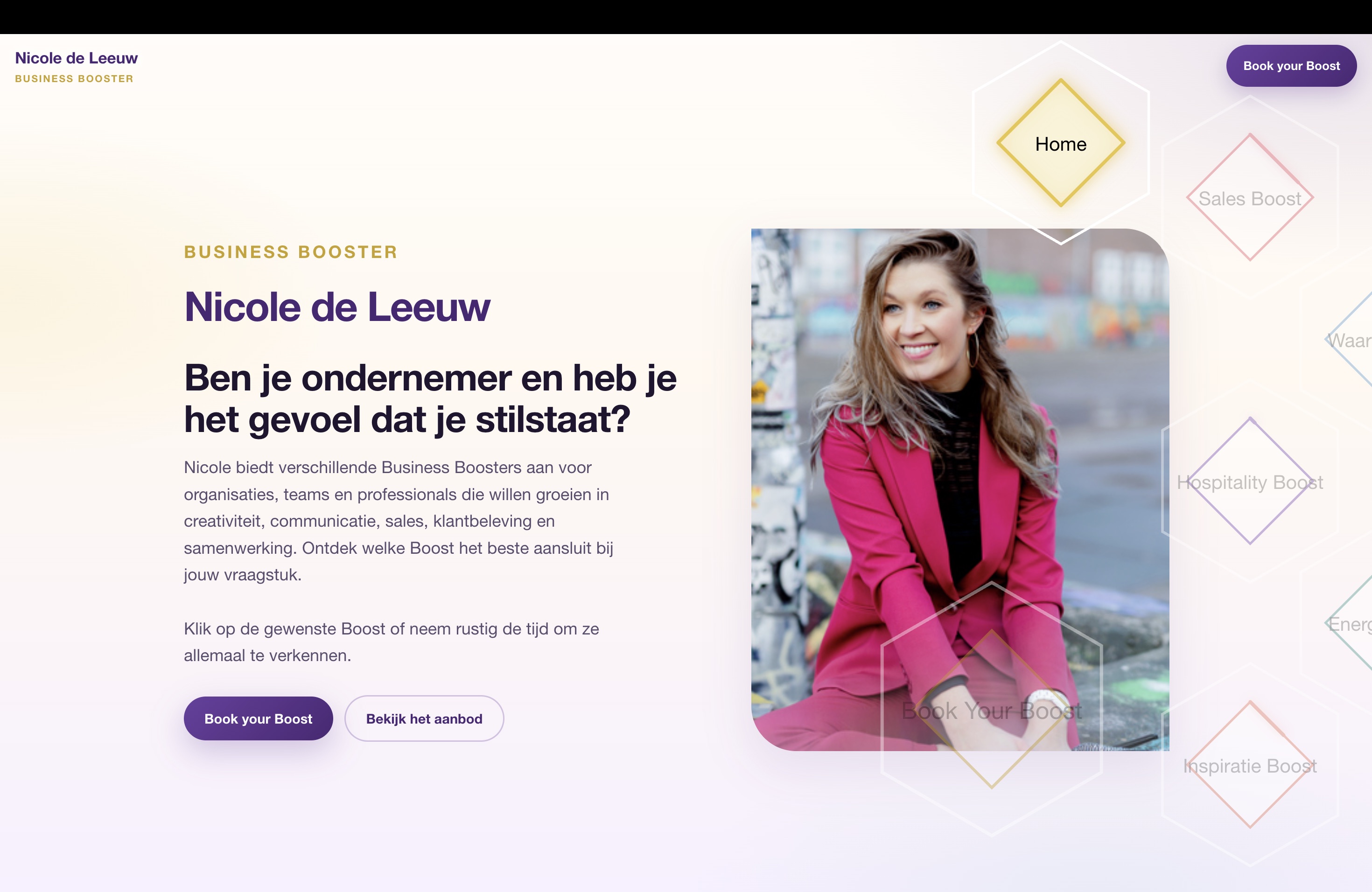 Website-ontwerp voor business booster Nicole de Leeuw
